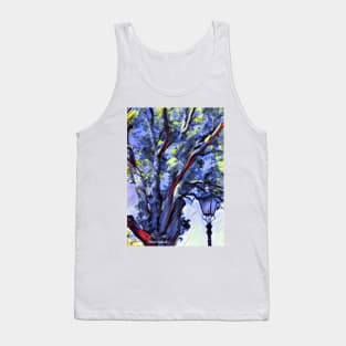Abstract Tree and Light, Prints, Totes, Tees, Shirt, Skirt, Pillows, Duvet Cover, Wall Cover, Blue and Yellow Design, Shower Curtain Tank Top